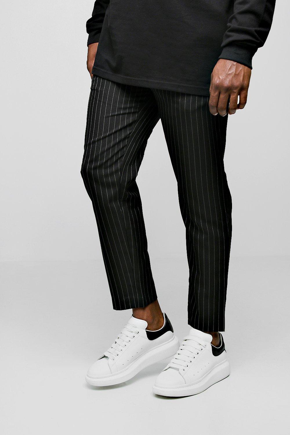 mens pinstripe joggers